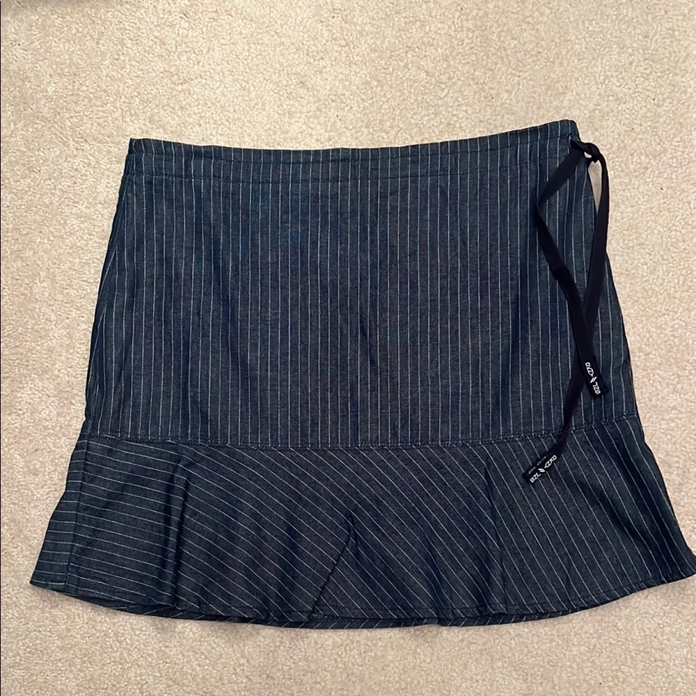 DKNY Navy Pinstripe Mini Skirt